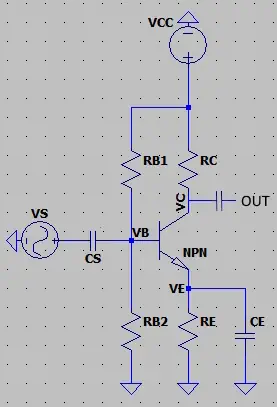 transistor commun emitter configuration schematic